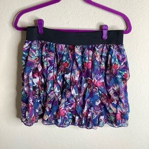 Charlotte Russe Mini Skirt, multi-colored Floral